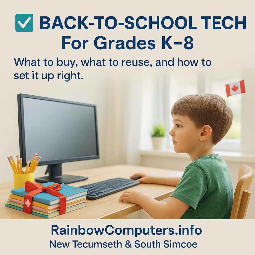 Child sitting at computer playing educational game while supervised